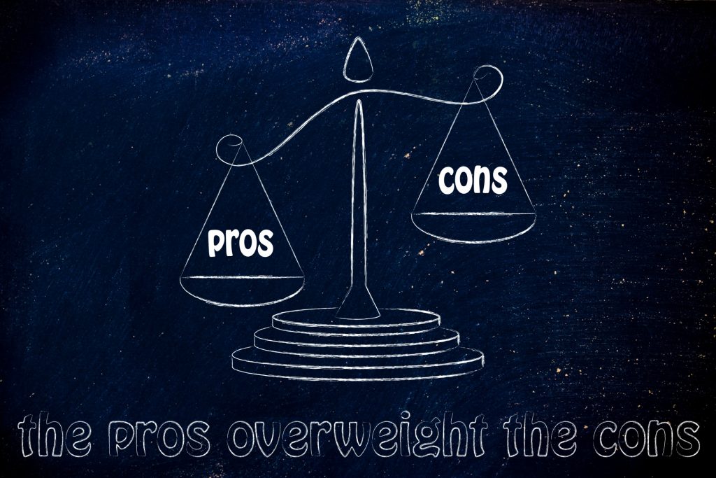 Pros winning over the cons, a metaphor of balance with positivity being stronger than negativity.