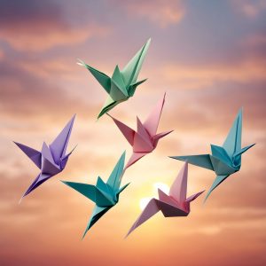 Origami Birds Flying