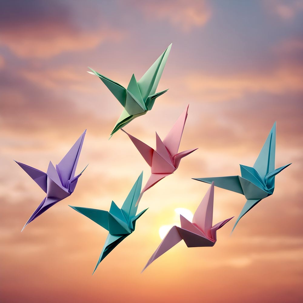 Origami Birds Flying